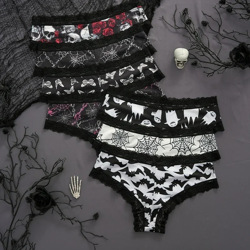Boyshort Underwear - Unterwäsche Damen Spitzenkante Sexy Höschen Gothic-Stil