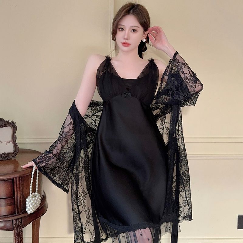 2025 sommer 2PCS Sexy Spitze D – Robe Silk Women Bewertung und Preis