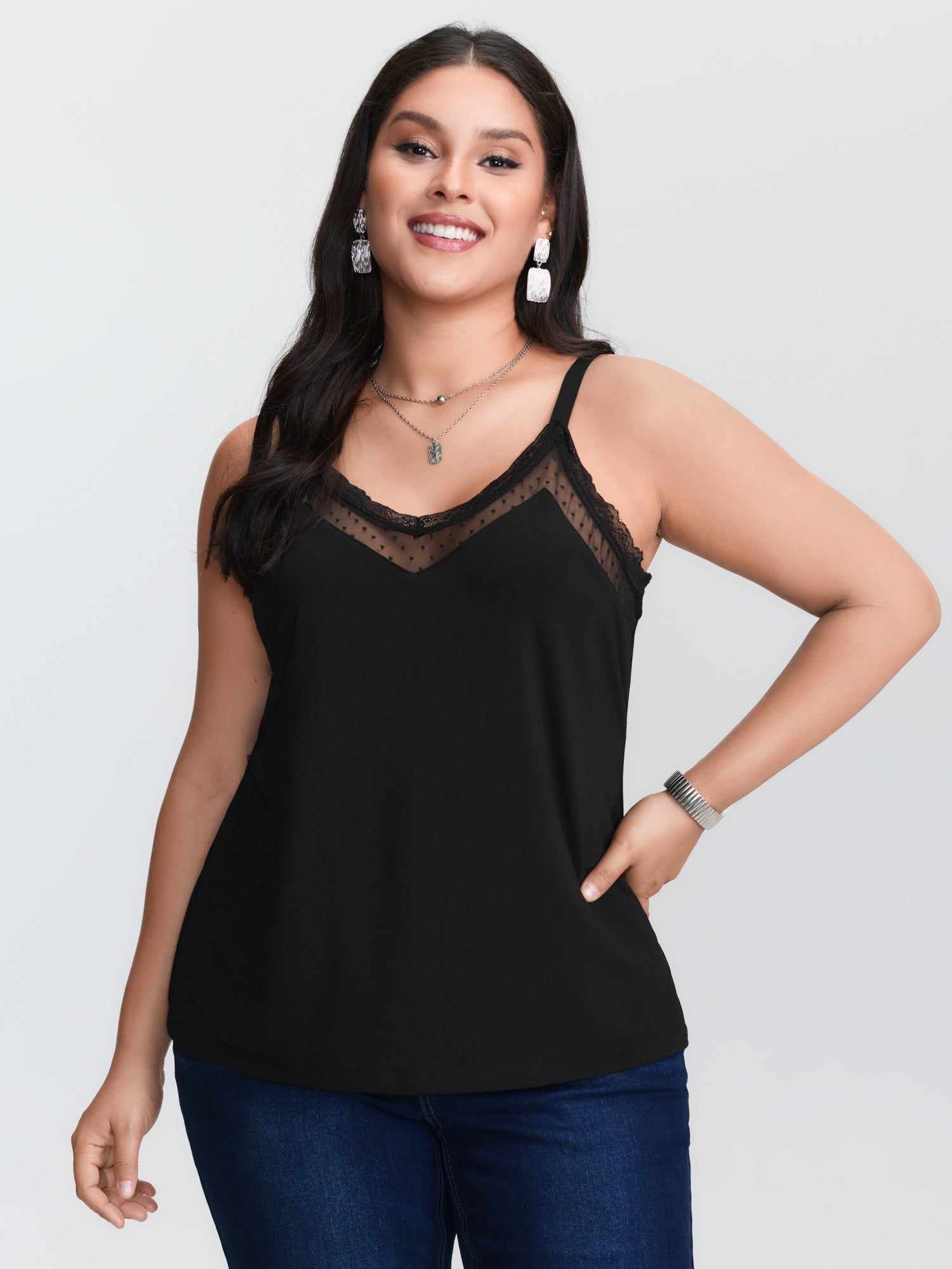 Schwarzes Strick-Camisole-Tank – Cami Top Lace Bewertung und Preis