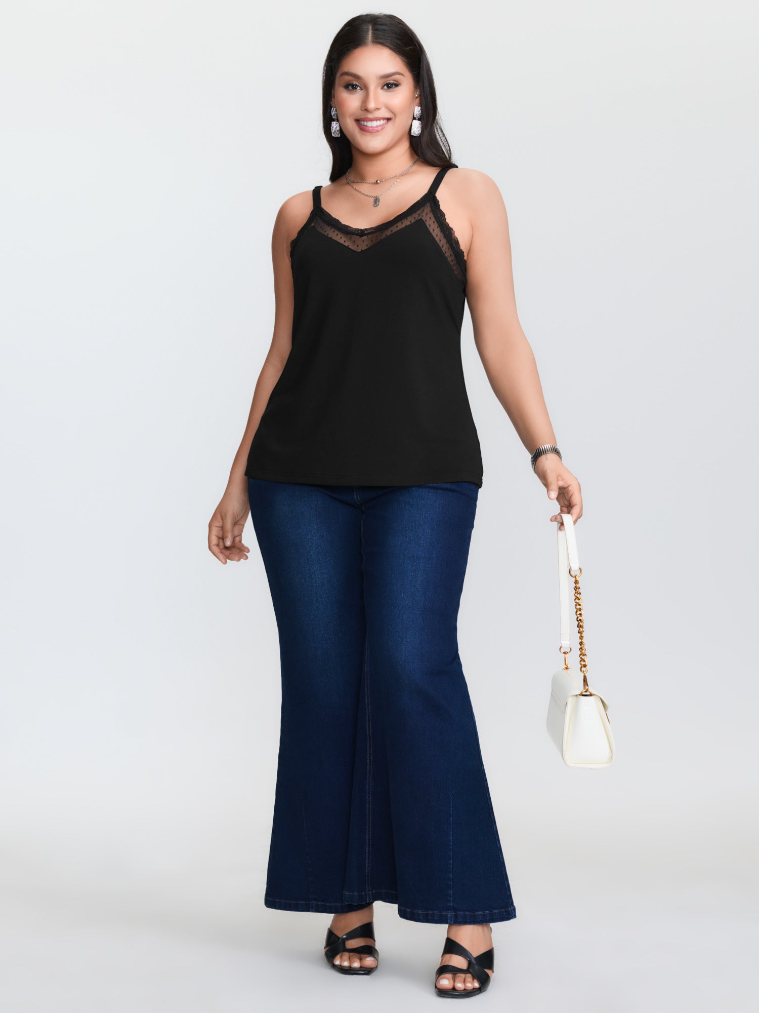 Schwarzes Strick-Camisole-Tank – Cami Top Lace Bewertung und Preis